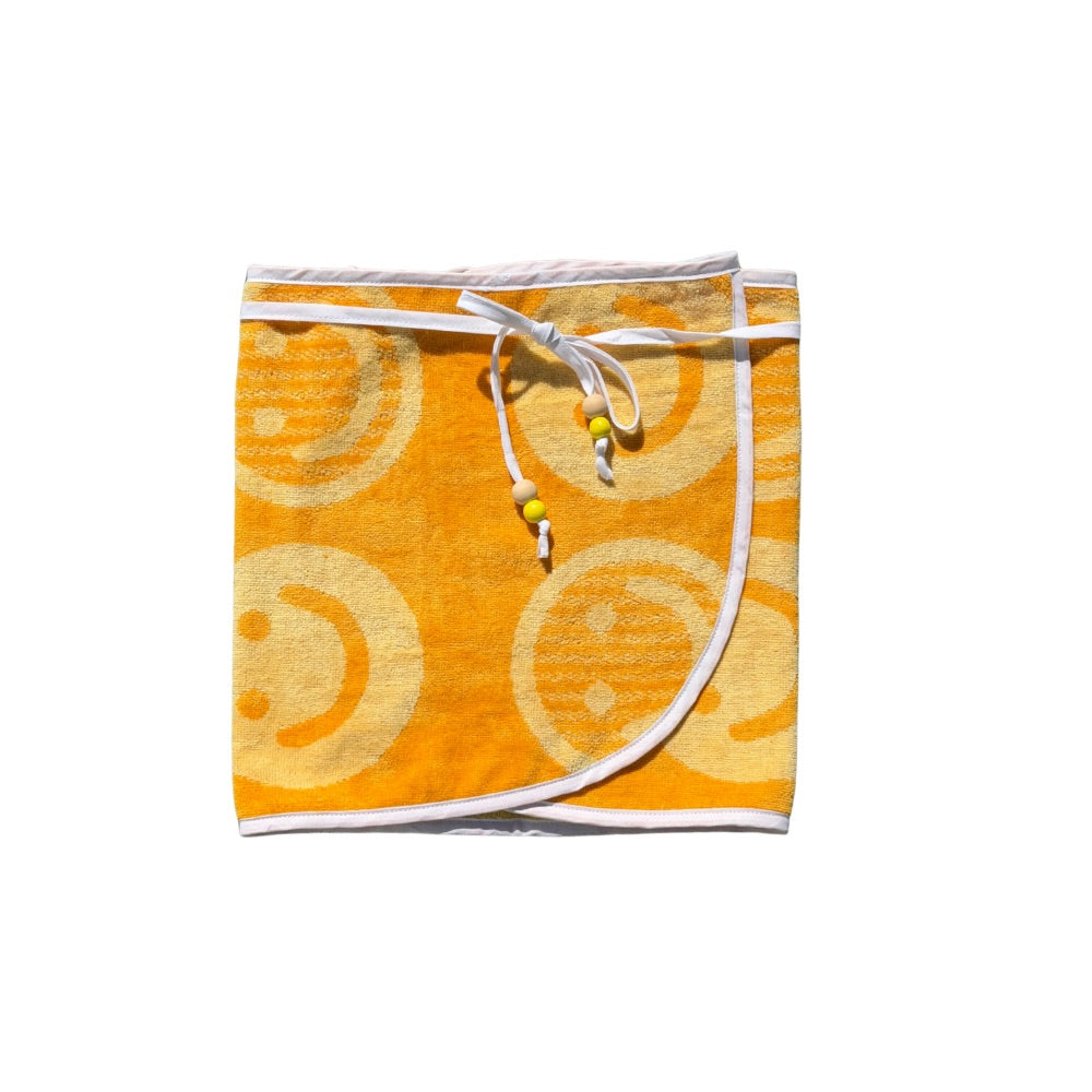 Yellow Smiley Towel Wrap