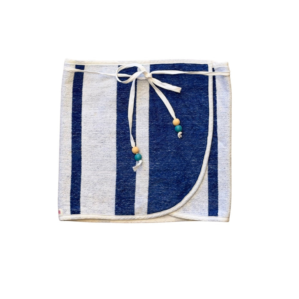Navy Striped Towel Wrap
