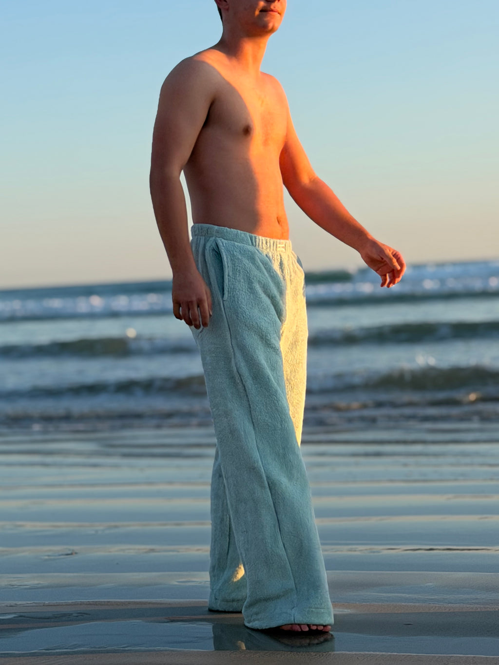 Towel Wide Leg Pants - Mint