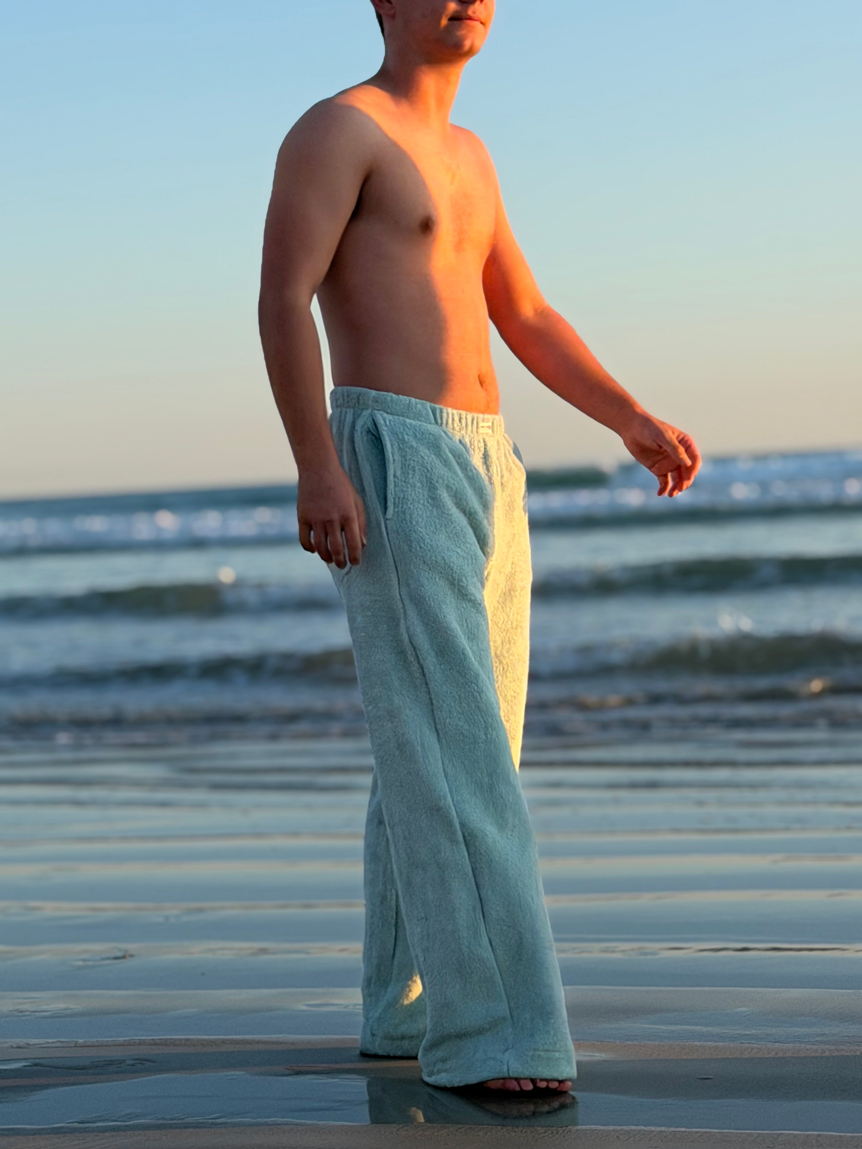 Towel Wide Leg Pants - Mint