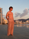Towel Wide Leg Pants- Mauve
