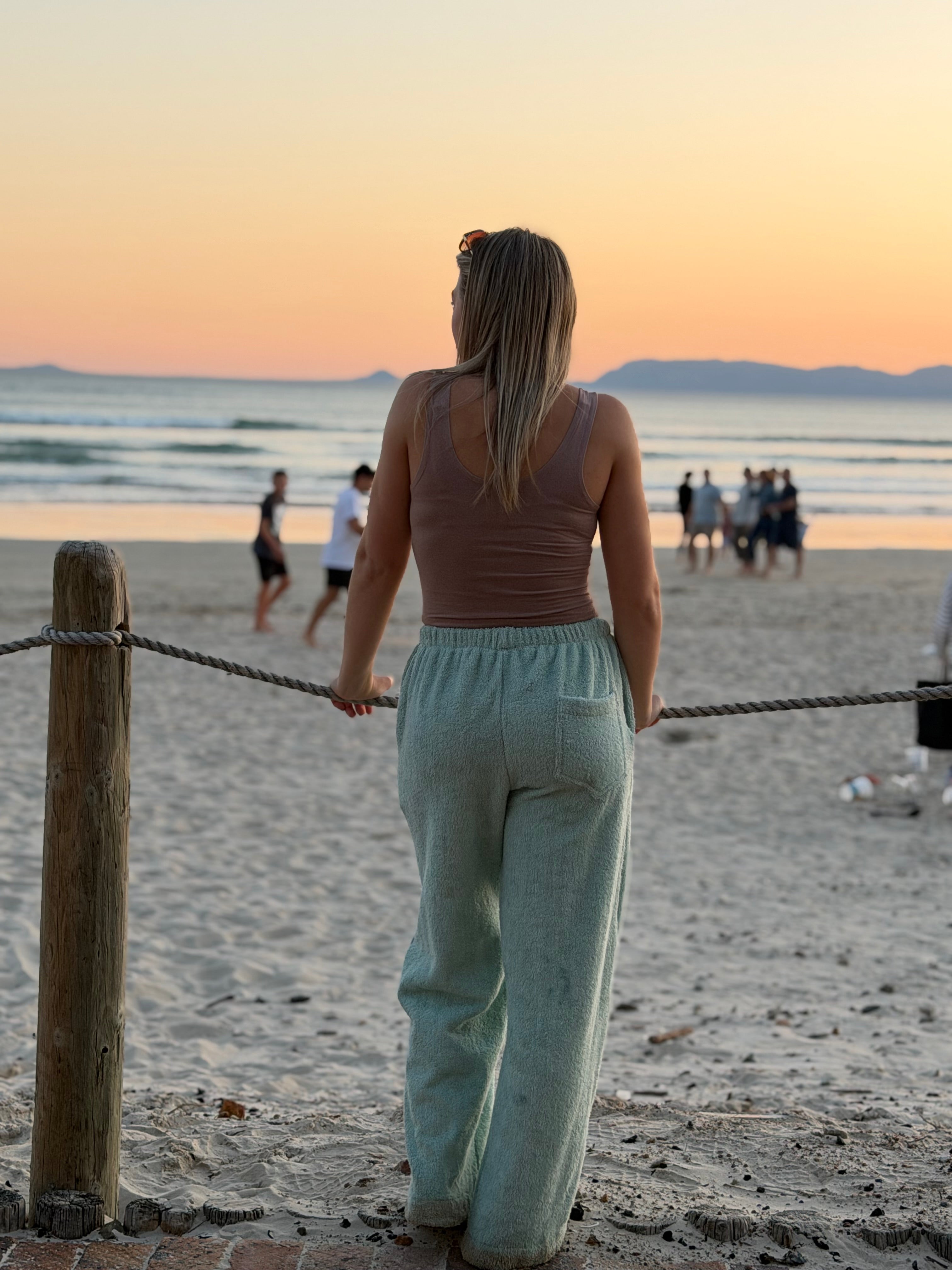 Towel Wide Leg Pants - Mint