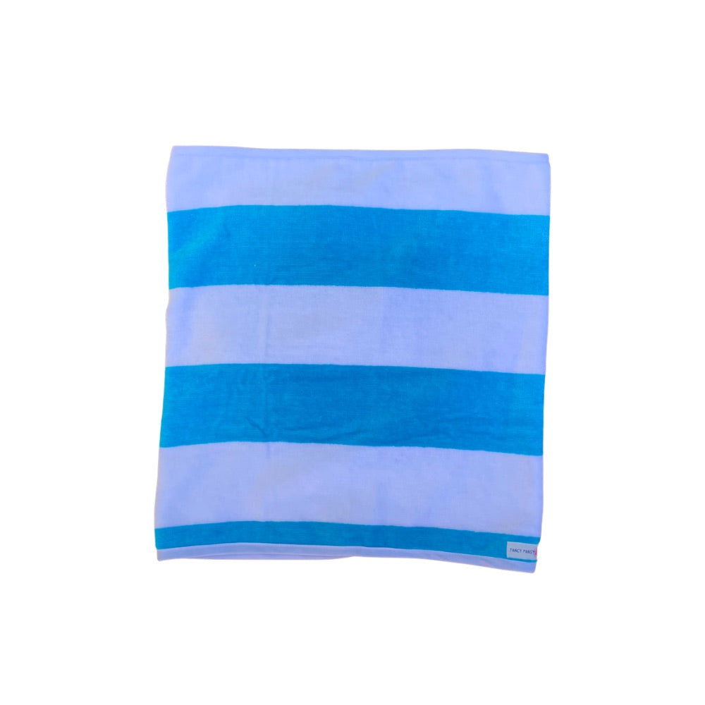Aqua Striped Beach Towel Wrap