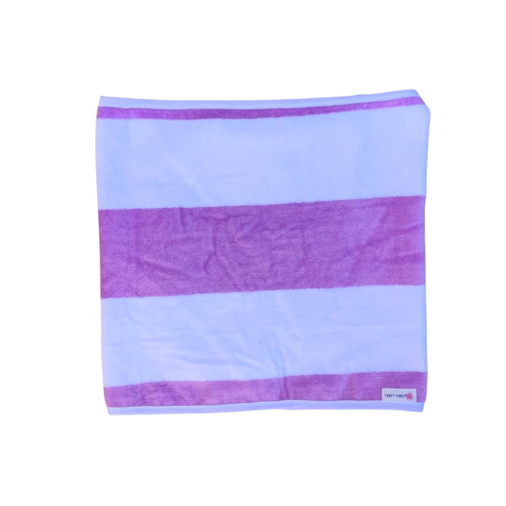 Lavender Striped Towel Beach Wrap Skirt