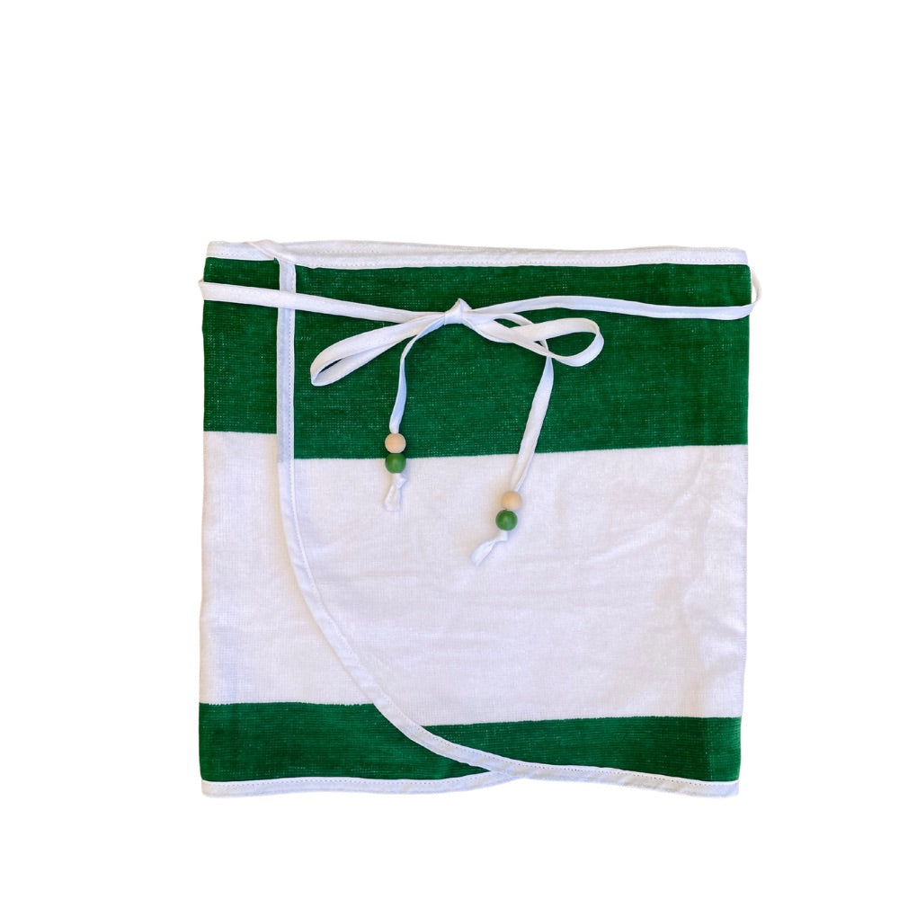 Emerald Striped Wrap Skirt