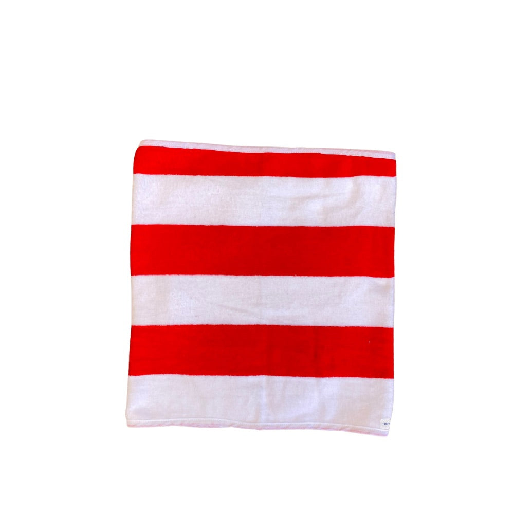 Vibrant Red Striped Towel Wrap Skirt
