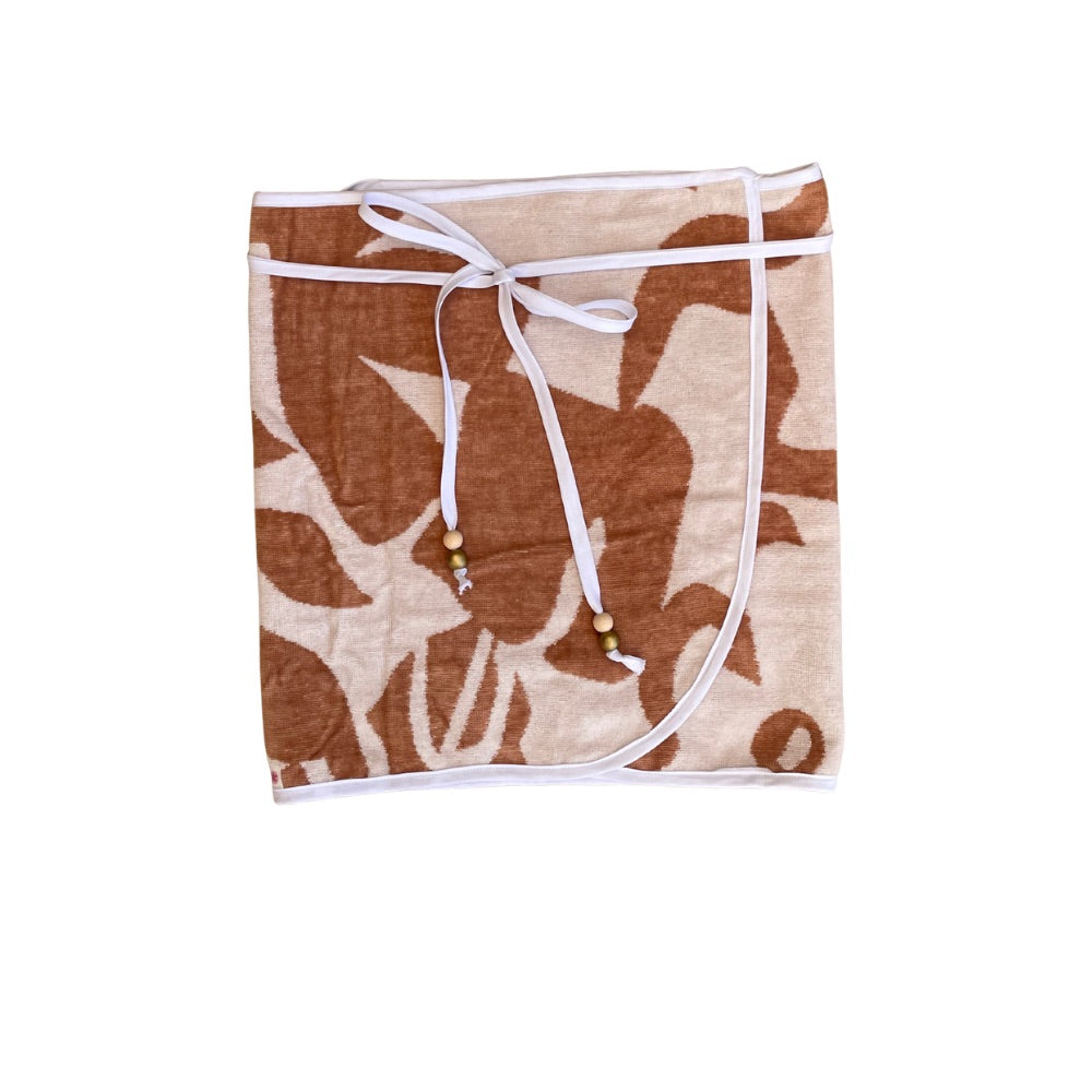 Terracotta Leaf Towel Wrap Skirt