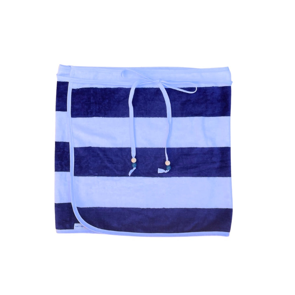 Navy Striped Beach Wrap