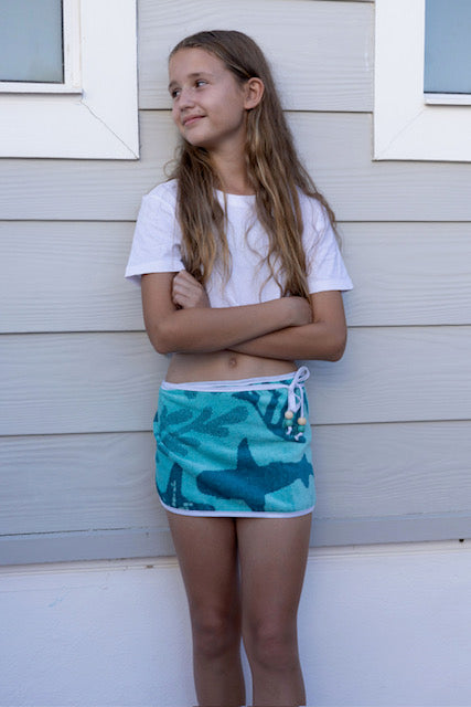 Blue Sealife Towel Wrap Skirt