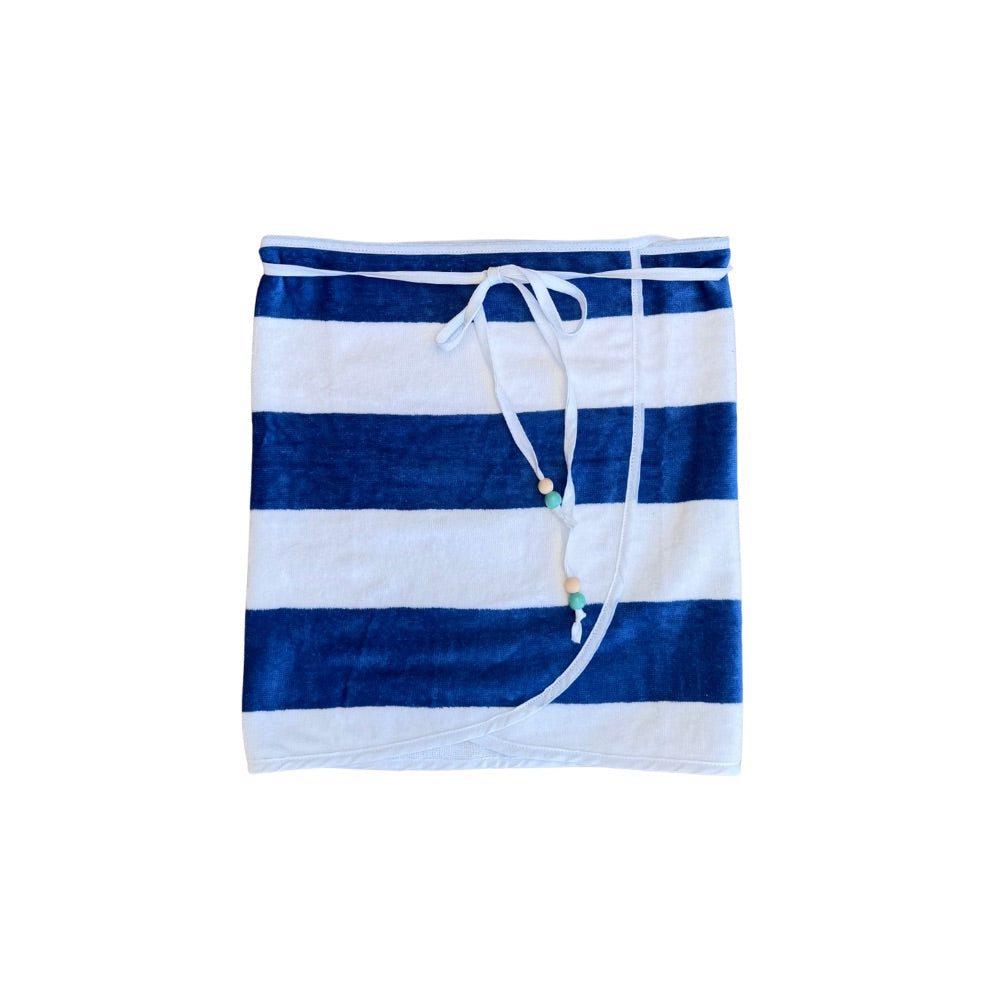 Aqua-Blue Reversible Towel Wrap