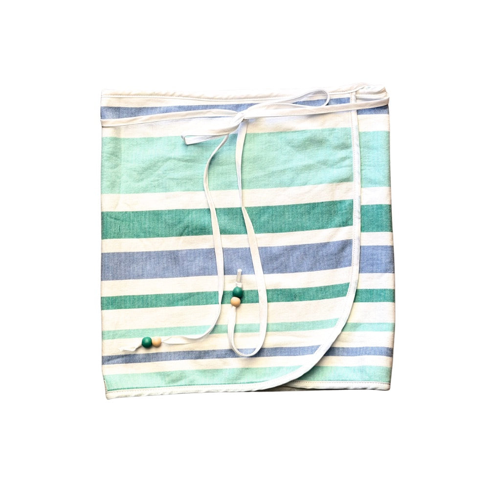 Aqua Pinstriped Towel Wrap