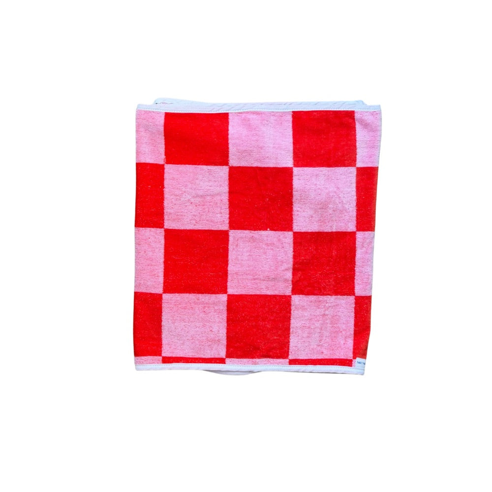 Red&Pink Checkered Towel Wrap