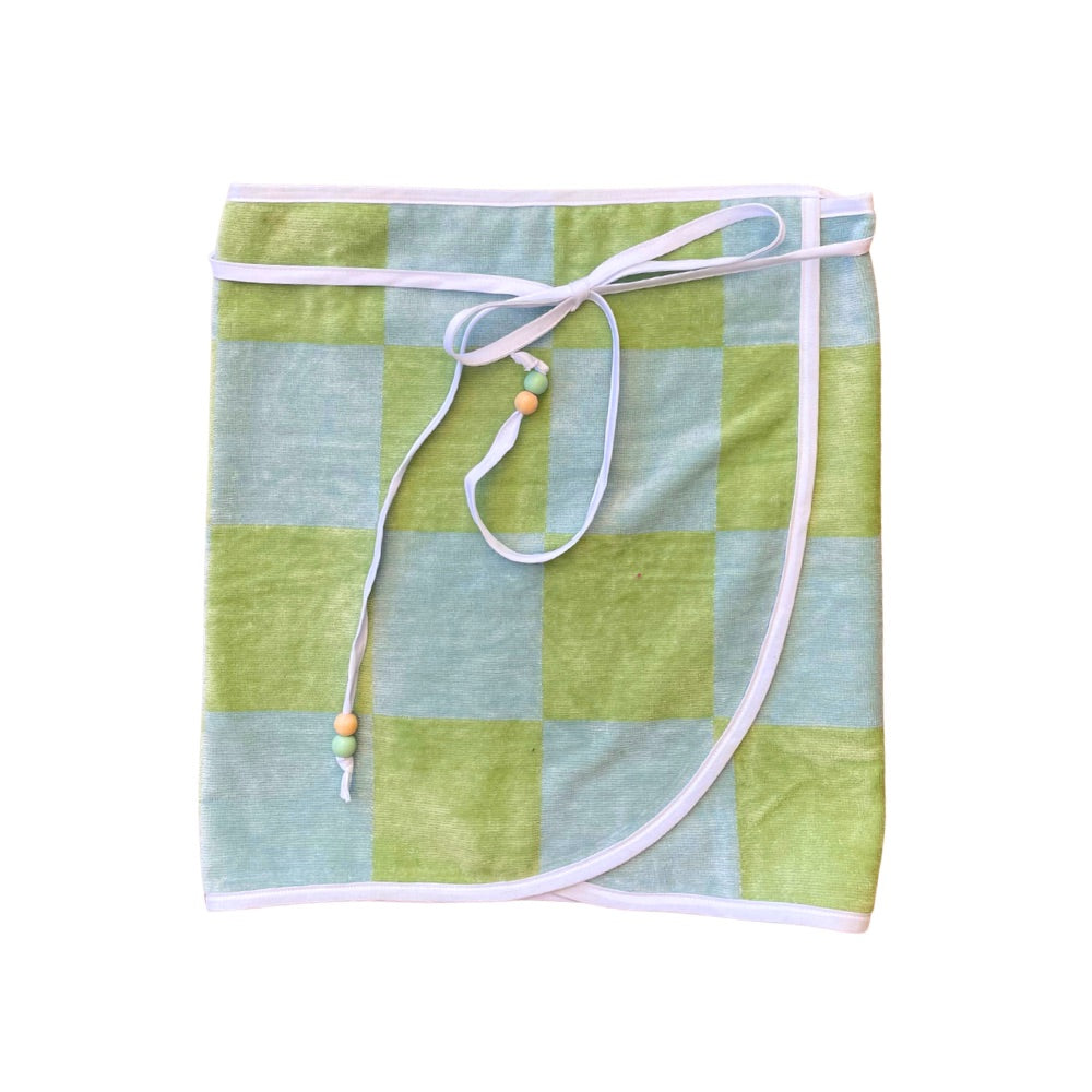Seafoam Checkersboard Towel Wrap Skirt