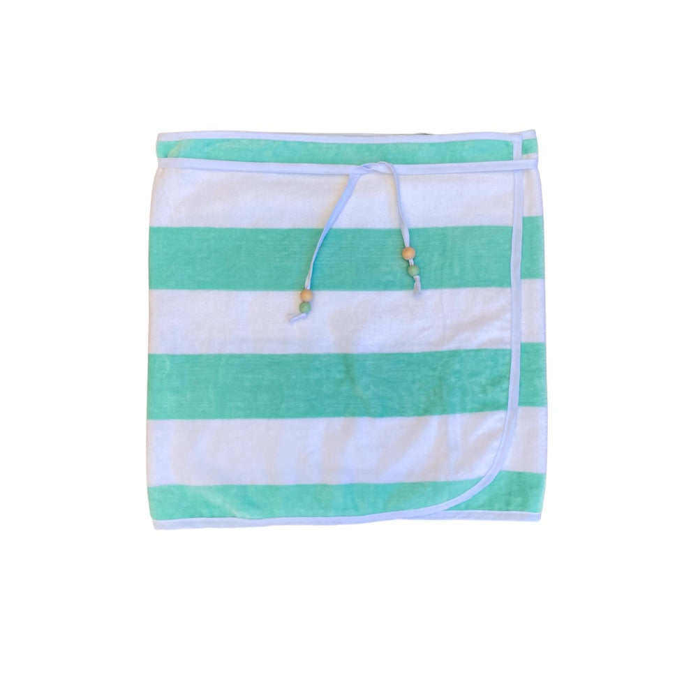 Light Teel Striped Towel Wrap Skirt