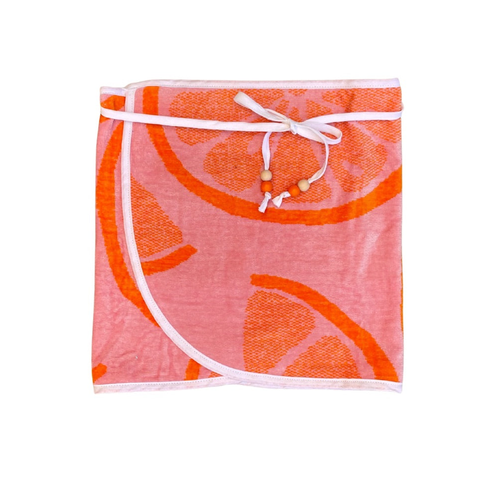 Citrus Orange Pink Towel Wrap